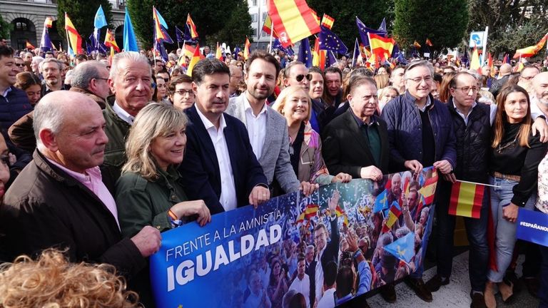 Manifestación contra la amnistía convocada por el PP.