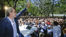 Alberto Núñez Feijoo, entonces presidente del PPdeG, en la romería popular de O Pino del 2019, que fue la última antes de la pandemia.
