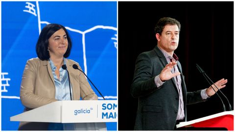 Elena Candia, expresidenta de la Diputación y actual candidata del PP a la alcaldía de Lugo, y José Ramón Gómez Besteiro, delegado del Gobierno en Galicia.