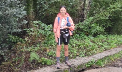 Teresa Sofía inició el Camino en Valença y hace 25 kilómetros al día