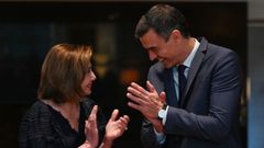 Pedro Snchez y Nancy Pelosi, en la visita del presidente espaol a Washington