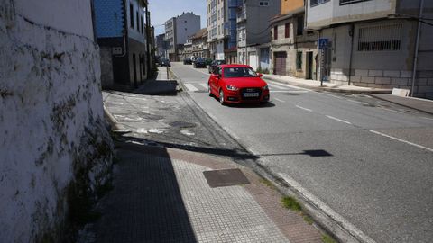 Carretera en el barrio de Estribela, en Pontevedra, donde se produjo un atropello mortal esta semana