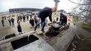 Inspeccin del narcosubmarino en las instalaciones de la Zona Franca de Vigo