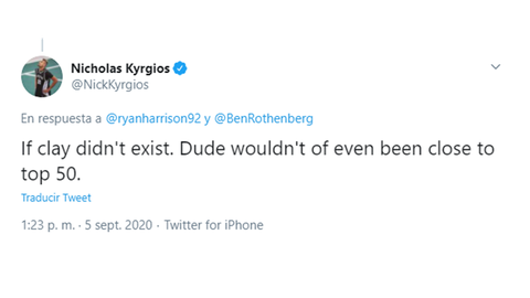 El comentario de Kyrgios sobre Carre�o que poco despu�s de publicar el australiano elimin�