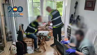 Imagen del registro en casa del militar detenido