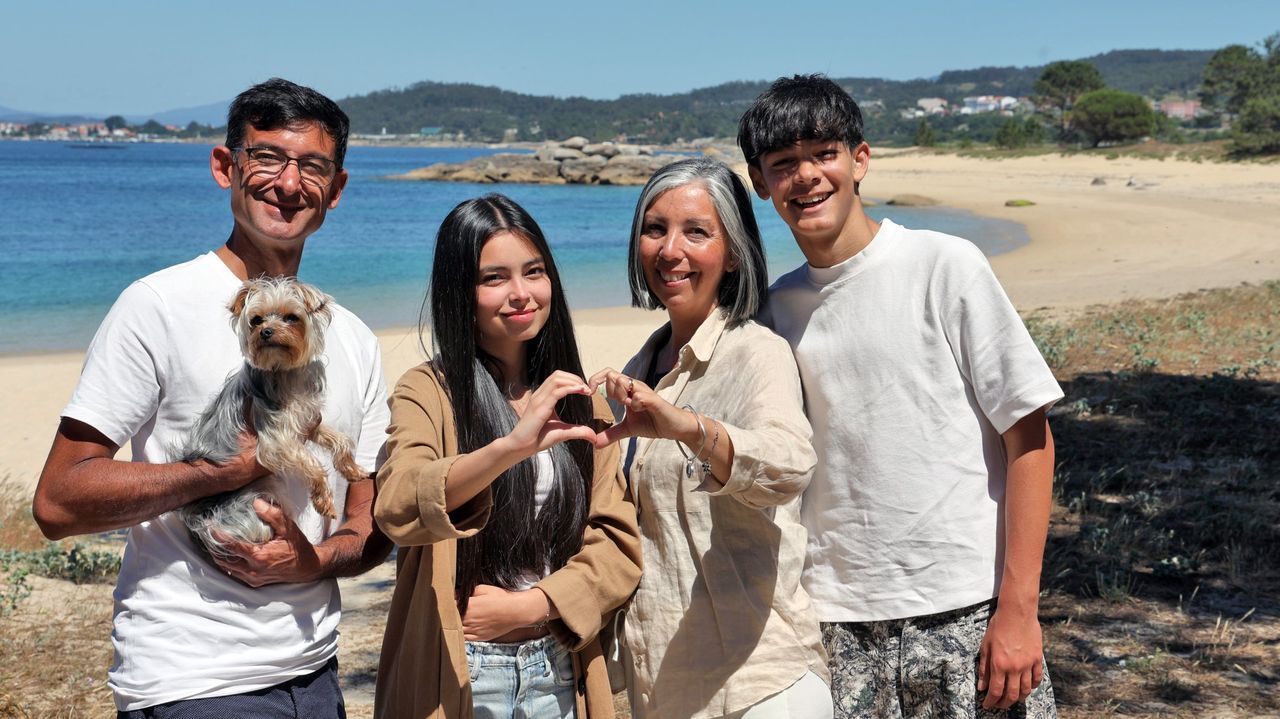 Juan, Pierina, Lula y Juanse en San Vicente do Mar.
