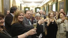 Brindis navideño de los alcaldes de Oviedo, Gijón y Avilés y la presidenta de la FACC
