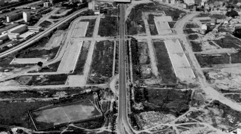 Vista de la zona de Elvia al paso de Alfonso Molina en 1971 