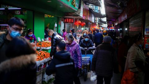 Mercado de Wuhan, donde se suponía que se inició el foco epidémico