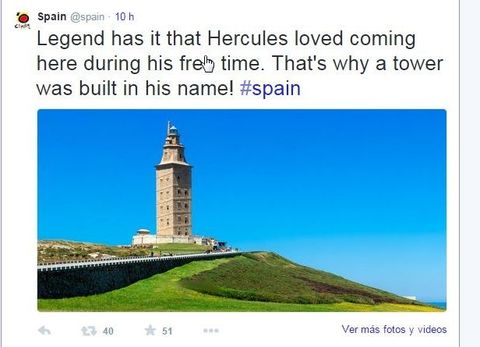 El tuit dice que a Hrcules le gustaba ir a A Corua en su tiempo libre