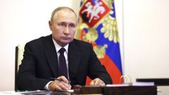 El presidente ruso, Vladimir Putin, durante una videoconferencia desde Mosc