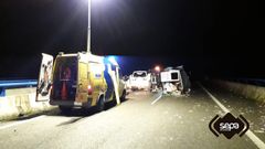 Accidente de tr�fico en la A-8, a su paso por Llanes, con dos veh�culos implicados