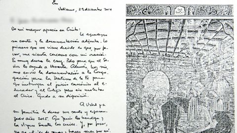 Carta manuscrita que envió la familia al papa.