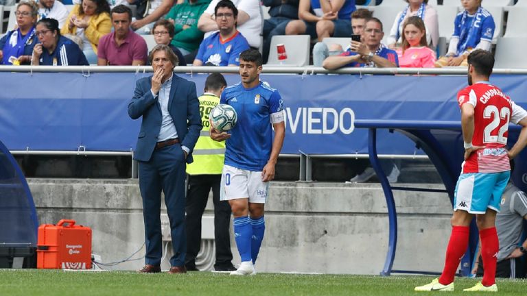 Egea y Saúl Berjón, durante el encuentro ante el Lugo