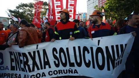 Manifestacin contra el cierre de Alcoa en A Corua