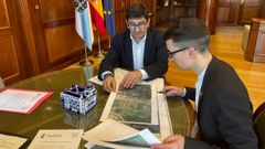 El delegado del Gobierno en Galicia, Pedro Blanco, y el alcalde de Padrn, Anxo Arca