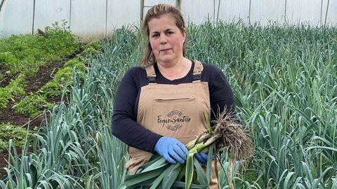 Mariluz Figueiras Montes es la responsable de la huerta de Fogar do Santiso, que asegura sus productos ecológicos.