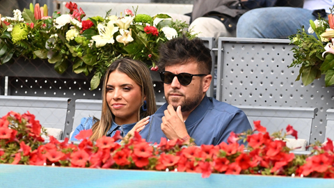 Pablo L�pez y su pareja, Laura Rubio, disfrutando del Mutua Madrid Open el pasado mes de mayo.