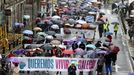 Manifestación en Santiago en el Día das Letras Galegas