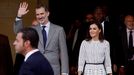 Los reyes de Espaa, Felipe VI y Letizia, a la salida del Museo de Bellas Artes de La Habana