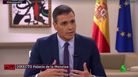 Pedro Sánchez, durante la entrevista con La Sexta en la Moncloa