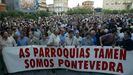Manifestación en contra del proyecto de la circunvalación de Pontevedra que recorrió las calles de la ciudad el 29 de agosto del 2003