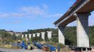 Obras de un viaducto de la autovía en Pambre, Palas de Rei