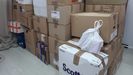 Cajas almacendas por comerciantes para enviar ayuda a los afectados en La Palma