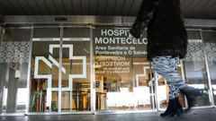 Entrada principal del hospital Montecelo, en Pontevedra