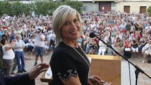 Julia Otero dio el preg�n de las fiestas en su localidad natal, Monforte, en el 2018