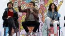 Rafa Mayoral, Iigo Errejn y Sofa Castan en La Felguera