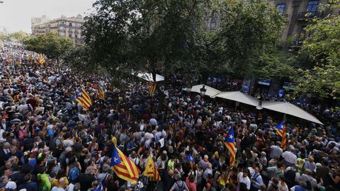 Protesta en la Rambla Catalunya