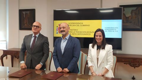 José Manuel Baltar, José Antonio Quiroga y Sandra Quintas