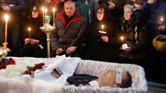 El funeral del opositor ruso Alexéi Navalni celebrado este viernes en la iglesia del Icono de la Virgen María.