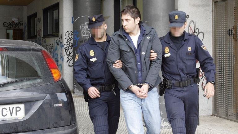 Miguel Ángel Vila, hijo de O Presidente, en una foto de archivo del 2009 en su entrada en los juzgados de Vilagarcía por la Operación Jirito