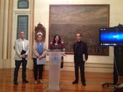 Jaume von Arend, Mariel Pad�n, Luisa Cid y Pep Palau, durante la presentaci�n