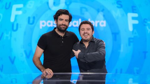 Rafa Castaño y Orestes Barbero, en «Pasapalabra»