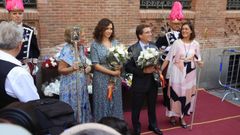 La presidenta de la Comunidad de Madrid, Isabel Daz-Ayuso, y el alcalde de Madrid, Jos Luis Martnez Almeida, asisten a la ofrenda floral y posterior misa que tiene lugar en la iglesia de la Virgen de la Paloma en Madrid este martes