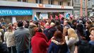 La protesta de los trabajadores de supermercados en Oviedo en el ao 2018