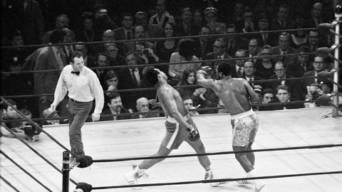 Pelea contra Joe Frazier en el Madison Square Garden en 1971. 