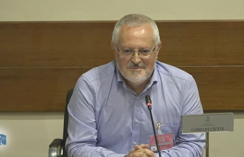 Jefe de la Secci�n de Investigaci�n y Desarrollo Minero, David Vali�o, durante su comparecencia en la Junta General