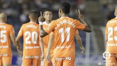 Gol Barcenas Tenerife Real Oviedo Heliodoro Rodriguez Lopez.B�rcenas celebra el 0-1 frente al Tenerife