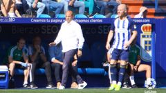 Javi Rozada durante el Ponferradina-Real Oviedo