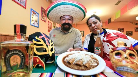 Comida mexicana en el restaurante Capital Azteca, en Lugo. 
