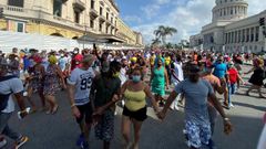 Imagen de archivo de las protestas masivas el 11 de julio del 2021 en Cuba.