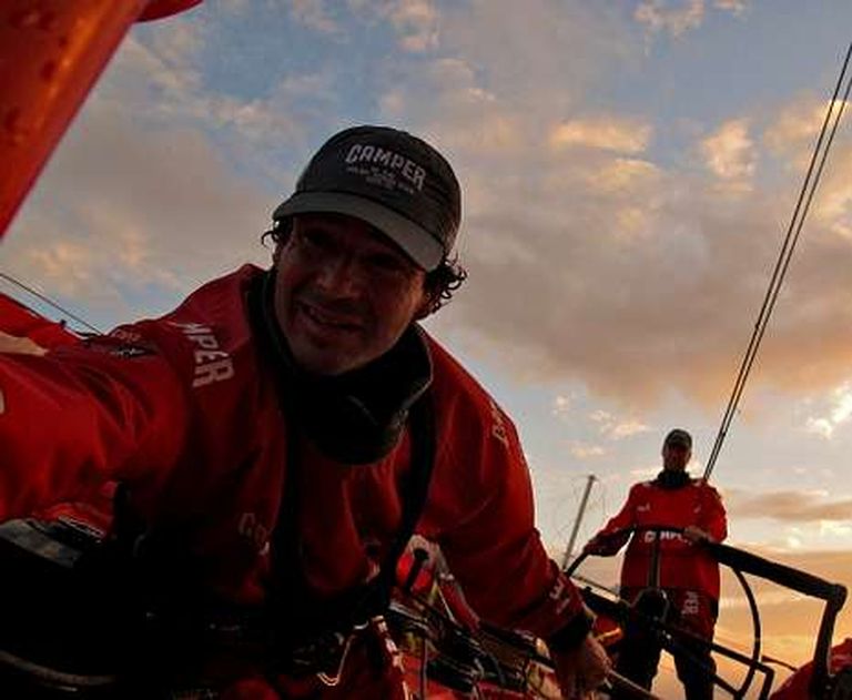 El coruñés «Chuny» Bermúdez de Castro, durante la Volvo Ocean Race que concluyó el sábado.