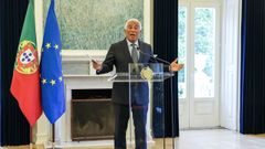El ex primer ministro de Portugal, António Costa, en la comparecencia en la que anunció su renuncia el pasado 7 de noviembre.