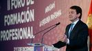El presidente de la Junta de Castilla y León, Alfonso Fernández Mañueco, este viernes, en la clausura del Foro de Formación Profesional.