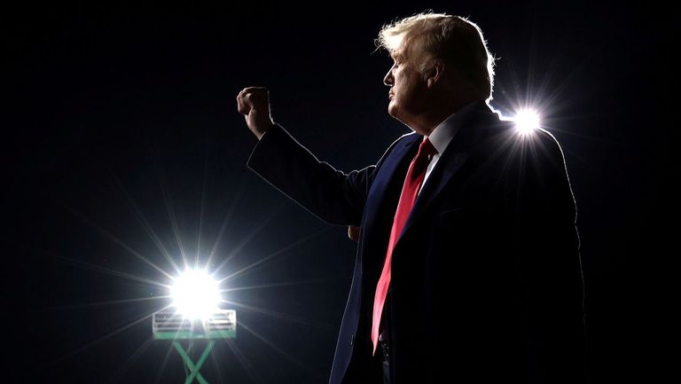 Donald Trump, esta madrugada, durante un mitin en Georgia