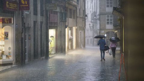 Fuertes lluvias en Ourense